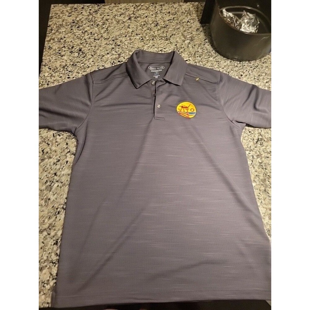 Pebble Beach Shirt Men’s Golf Polo Size M Wrinkle Free Dark Gray Vito‎